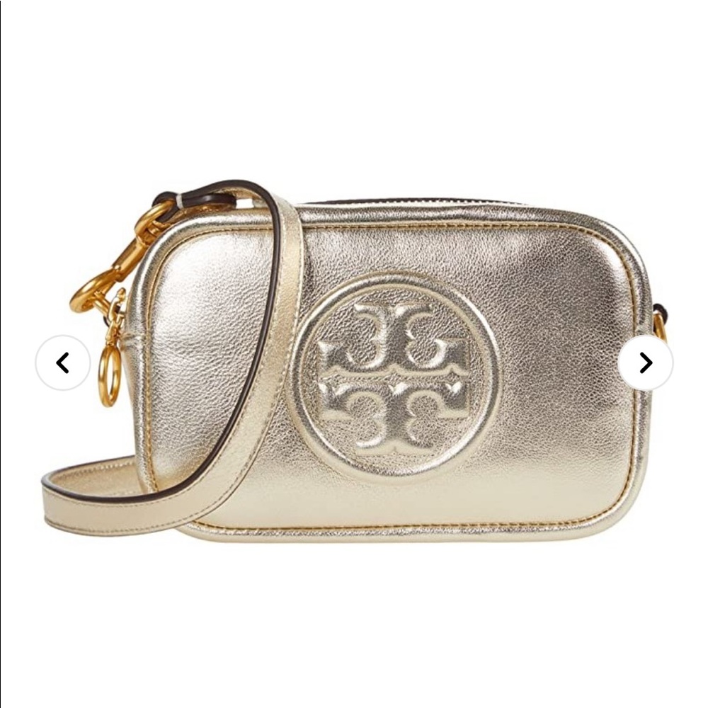 TB Perry bombé camera bag in champagne gold